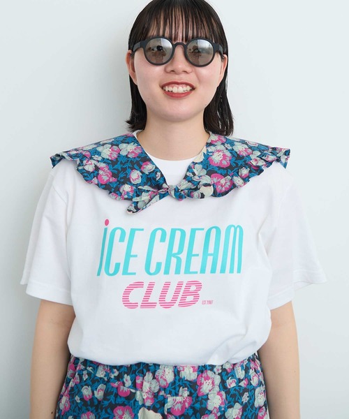 I am I in fact...（アイアムアイインファクト）の「●Arctic Flower フリルスカーフ（付け襟・レディース・グリーン/チャコールグレー・FREE）」の6枚目の写真