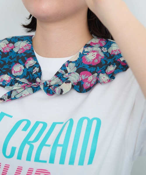 I am I in fact...（アイアムアイインファクト）の「●Arctic Flower フリルスカーフ（付け襟・レディース・グリーン/チャコールグレー・FREE）」の8枚目の写真