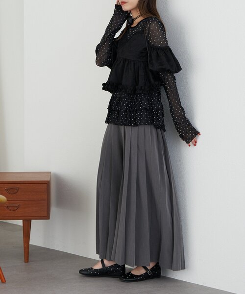 CIAOPANIC(チャオパニック)の「【Lumé/ルメ】スタッズストラップフラットシューズ(パンプス・レディース・ブラック/アイボリー・MEDIUM/SMALL/LARGE)」の8枚目の写真