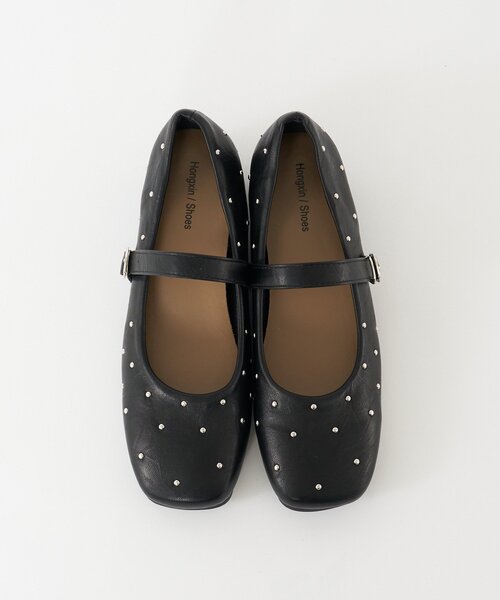 CIAOPANIC(チャオパニック)の「【Lumé/ルメ】スタッズストラップフラットシューズ(パンプス・レディース・ブラック/アイボリー・MEDIUM/SMALL/LARGE)」の3枚目の写真