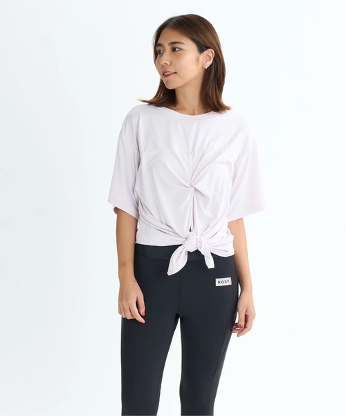 ROXY(ロキシー)の「ALL IS WELL TEE/ロキシー水陸両用速乾UVケアスリットデザイン2WAY半袖Tシャツ(水着)(Tシャツ/カットソー・レディース・ピンク/ホワイト/ブラック・LARGE/MEDIUM/SMALL)」の3枚目の写真