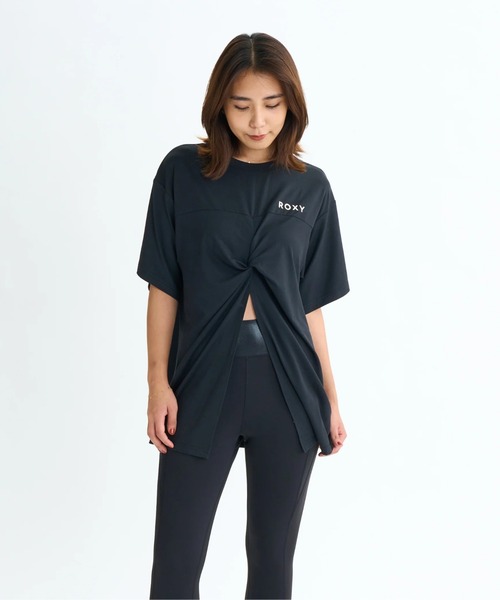 ROXY(ロキシー)の「ALL IS WELL TEE/ロキシー水陸両用速乾UVケアスリットデザイン2WAY半袖Tシャツ(水着)(Tシャツ/カットソー・レディース・ピンク/ホワイト/ブラック・LARGE/MEDIUM/SMALL)」の2枚目の写真