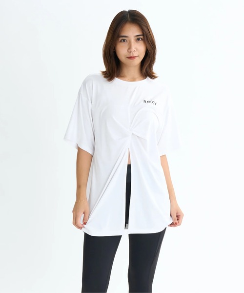 ROXY(ロキシー)の「ALL IS WELL TEE/ロキシー水陸両用速乾UVケアスリットデザイン2WAY半袖Tシャツ(水着)(Tシャツ/カットソー・レディース・ピンク/ホワイト/ブラック・LARGE/MEDIUM/SMALL)」の7枚目の写真