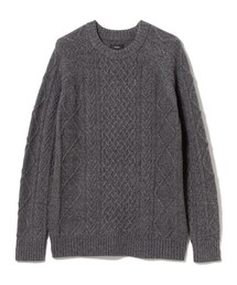 BEAMS | 5ゲージ ラムウール クルーネック ケーブルニット(ニット/セーター)