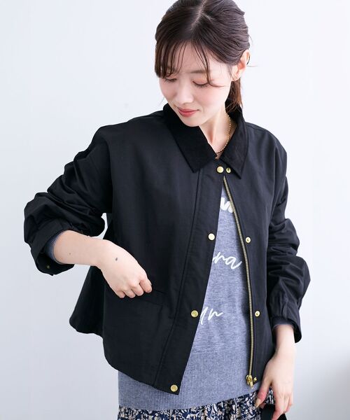 le.coeur blanc(ルクールブラン)の「グログラン配色ジャケット(その他アウター・レディース・ブラック/ベージュ/カーキオリーブ・38)」の8枚目の写真