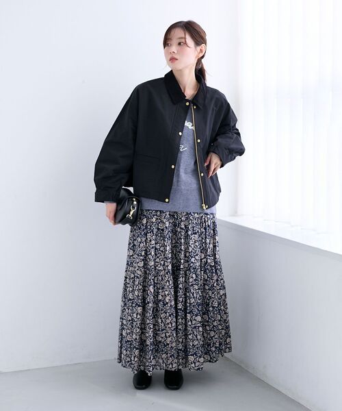 le.coeur blanc(ルクールブラン)の「グログラン配色ジャケット(その他アウター・レディース・ブラック/ベージュ/カーキオリーブ・38)」の10枚目の写真
