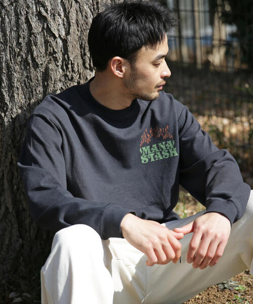 MANASTASH(マナスタッシュ)の「MANASTASH/マナスタッシュ/HEMP L/S TEE LAY A FIRE(Tシャツ/カットソー・メンズ・ブラック/その他7/ホワイト・S/L/XL/M)」の14枚目の写真