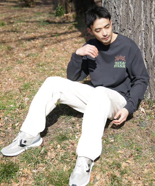 MANASTASH(マナスタッシュ)の「MANASTASH/マナスタッシュ/HEMP L/S TEE LAY A FIRE(Tシャツ/カットソー・メンズ・ブラック/その他7/ホワイト・S/L/XL/M)」の13枚目の写真