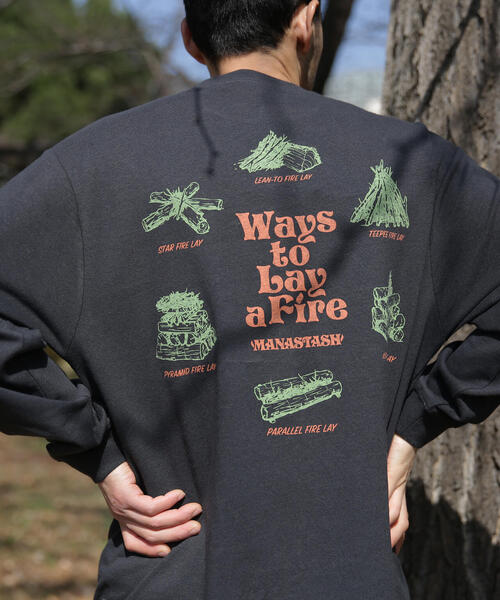 MANASTASH(マナスタッシュ)の「MANASTASH/マナスタッシュ/HEMP L/S TEE LAY A FIRE(Tシャツ/カットソー・メンズ・ブラック/その他7/ホワイト・S/L/XL/M)」の11枚目の写真
