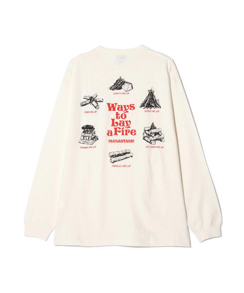 MANASTASH(マナスタッシュ)の「MANASTASH/マナスタッシュ/HEMP L/S TEE LAY A FIRE(Tシャツ/カットソー・メンズ・ブラック/その他7/ホワイト・S/L/XL/M)」の10枚目の写真