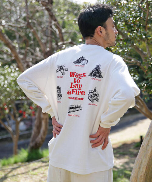 MANASTASH(マナスタッシュ)の「MANASTASH/マナスタッシュ/HEMP L/S TEE LAY A FIRE(Tシャツ/カットソー・メンズ・ブラック/その他7/ホワイト・S/L/XL/M)」の18枚目の写真
