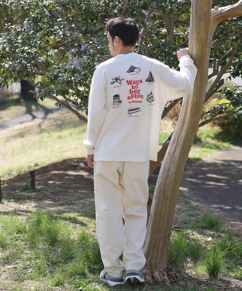 MANASTASH(マナスタッシュ)の「MANASTASH/マナスタッシュ/HEMP L/S TEE LAY A FIRE(Tシャツ/カットソー・メンズ・ブラック/その他7/ホワイト・S/L/XL/M)」の17枚目の写真
