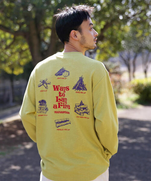 MANASTASH(マナスタッシュ)の「MANASTASH/マナスタッシュ/HEMP L/S TEE LAY A FIRE(Tシャツ/カットソー・メンズ・ブラック/その他7/ホワイト・S/L/XL/M)」の15枚目の写真