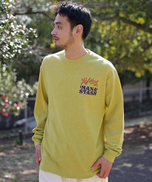 MANASTASH(マナスタッシュ)の「MANASTASH/マナスタッシュ/HEMP L/S TEE LAY A FIRE(Tシャツ/カットソー・メンズ・ブラック/その他7/ホワイト・S/L/XL/M)」の8枚目の写真