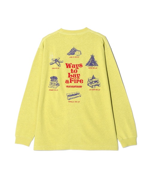MANASTASH(マナスタッシュ)の「MANASTASH/マナスタッシュ/HEMP L/S TEE LAY A FIRE(Tシャツ/カットソー・メンズ・ブラック/その他7/ホワイト・S/L/XL/M)」の7枚目の写真