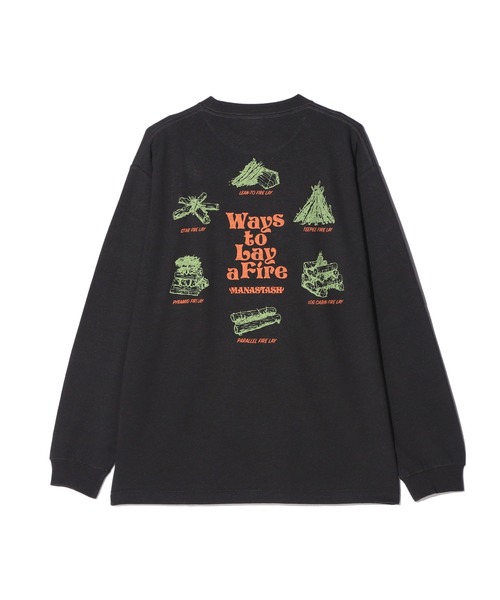 MANASTASH(マナスタッシュ)の「MANASTASH/マナスタッシュ/HEMP L/S TEE LAY A FIRE(Tシャツ/カットソー・メンズ・ブラック/その他7/ホワイト・S/L/XL/M)」の5枚目の写真