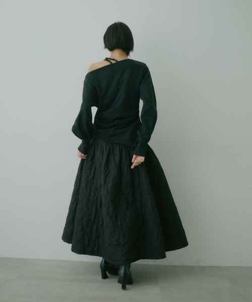 VIOLETTA（ヴィオレッタ）の「アシンメトリースウェットトップス（Tシャツ/カットソー・レディース・ブラック/グレー・FREE）」の9枚目の写真