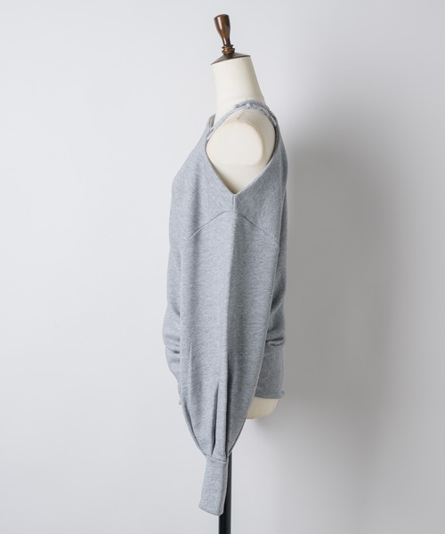 VIOLETTA（ヴィオレッタ）の「アシンメトリースウェットトップス（Tシャツ/カットソー・レディース・ブラック/グレー・FREE）」の20枚目の写真