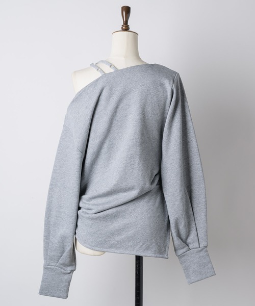 VIOLETTA（ヴィオレッタ）の「アシンメトリースウェットトップス（Tシャツ/カットソー・レディース・ブラック/グレー・FREE）」の21枚目の写真