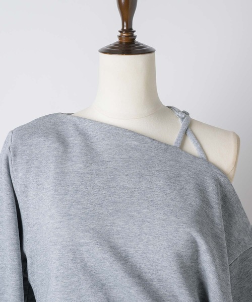 セール】アシンメトリースウェットトップス（Tシャツ/カットソー