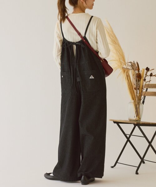 GEVACO（ゲバコ）の「【GEVACO】デニムキャミサロペット（サロペット/オーバーオール・レディース・ブラック/ブルー・ONE SIZE）」の2枚目の写真