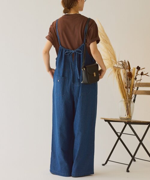 GEVACO（ゲバコ）の「【GEVACO】デニムキャミサロペット（サロペット/オーバーオール・レディース・ブラック/ブルー・ONE SIZE）」の8枚目の写真