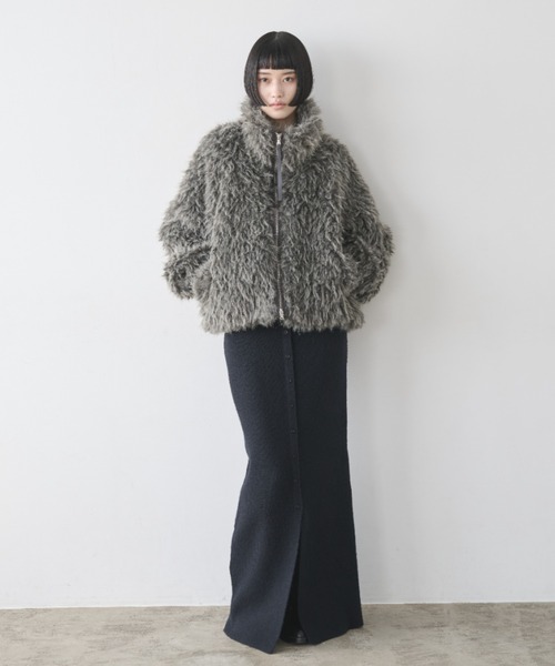 AIC.（エーアイシー）の「シープファースタンドネックブルゾン（ブルゾン・レディース・アイボリー/チャコールグレー・FREE）」の22枚目の写真