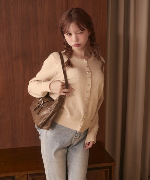 ハートボタンカーディガン（カーディガン/ボレロ）｜TITTY&CO.（ティ