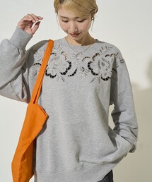 スウェット（グレー/灰色系・花柄・ボタニカル柄）ファッション