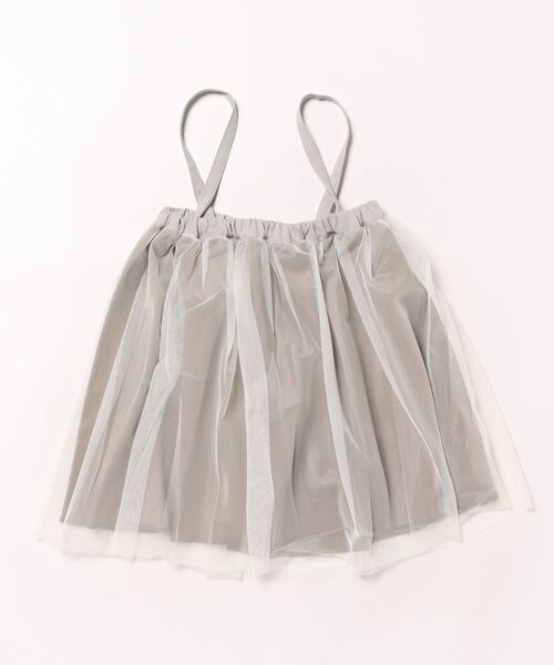 maarook（マルーク）の「チュール２ｗａｙキャミスカート（スカート・キッズ・ホワイト/チャコール・150cm/140cm）」の14枚目の写真