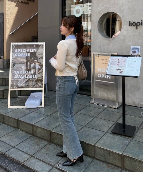 Another Branch olive des olive（アナザーブランチオリーブデオリーブ）の「【れみ@re.__mi23セレクト】フリルドッキングカーディガン（ニット/セーター・レディース・トップグレー/アイボリー/ネイビー/チャコールグレー・FREE）」の8枚目の写真