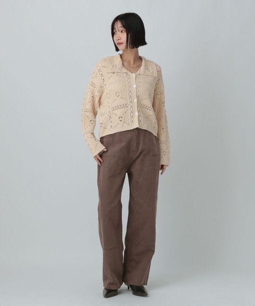 LOWRYS FARM(ローリーズファーム)の「ダブルニーワークパンツ 580335(デニムパンツ・レディース・ブラウン/ブラック・MEDIUM/LARGE)」の3枚目の写真