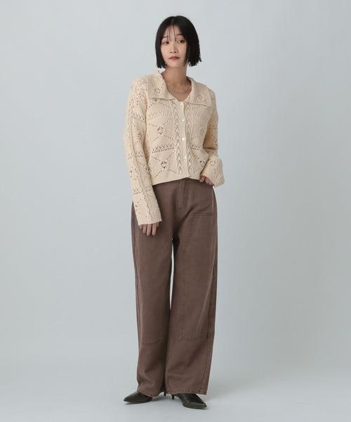LOWRYS FARM(ローリーズファーム)の「ダブルニーワークパンツ 580335(デニムパンツ・レディース・ブラウン/ブラック・MEDIUM/LARGE)」の4枚目の写真