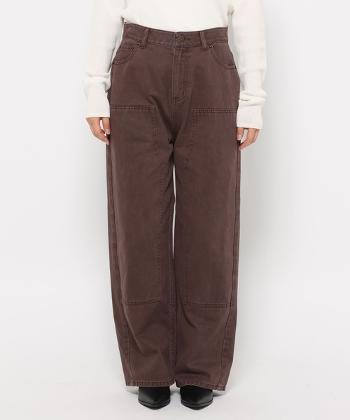 LOWRYS FARM(ローリーズファーム)の「ダブルニーワークパンツ 580335(デニムパンツ・レディース・ブラウン/ブラック・MEDIUM/LARGE)」の7枚目の写真
