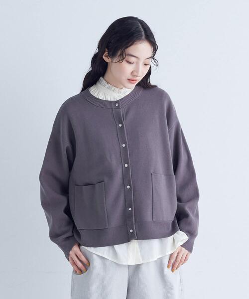 conges payes ADIEU TRISTESSE(コンジェ ペイエ アデュートリステス)の「コットンミラノリブ丸首カーディガン(カーディガン/ボレロ・レディース・イエロー/ブラック/グレー・FREE)」の19枚目の写真