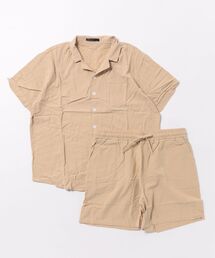《半袖開襟シャツ＆イージーショーツ　セットアップ》