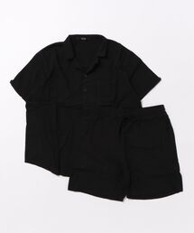 《半袖開襟シャツ＆イージーショーツ　セットアップ》