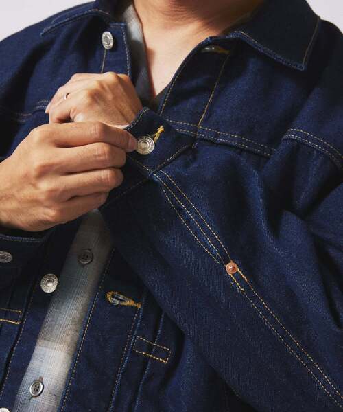JOURNAL STANDARD relume（ジャーナルスタンダード　レリューム）の「クラフト デニム トラッカージャケット（デニムジャケット・メンズ・ブルー系その他/ネイビー/ブラック・LARGE/MEDIUM/SMALL）」の19枚目の写真