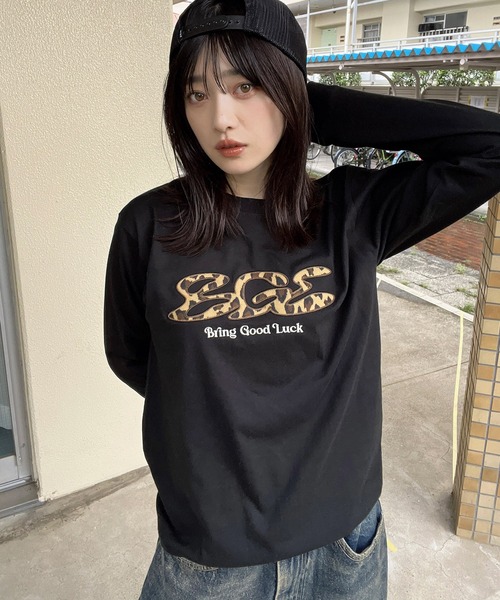 BGL(ビージーエル)の「LEOPARD LOGO LS TEE / ヒョウ柄 / レオパード / 韓国ストリート / ロンT(Tシャツ/カットソー・レディース・ブラック/ホワイト・S/M/L/FREE)」の19枚目の写真