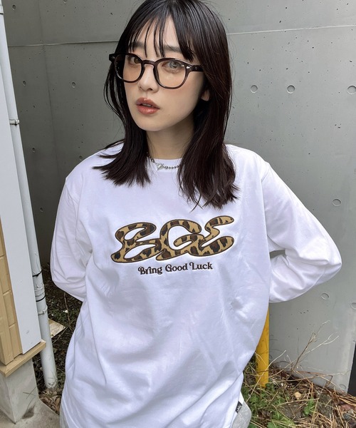 BGL(ビージーエル)の「LEOPARD LOGO LS TEE / ヒョウ柄 / レオパード / 韓国ストリート / ロンT(Tシャツ/カットソー・レディース・ブラック/ホワイト・S/M/L/FREE)」の20枚目の写真