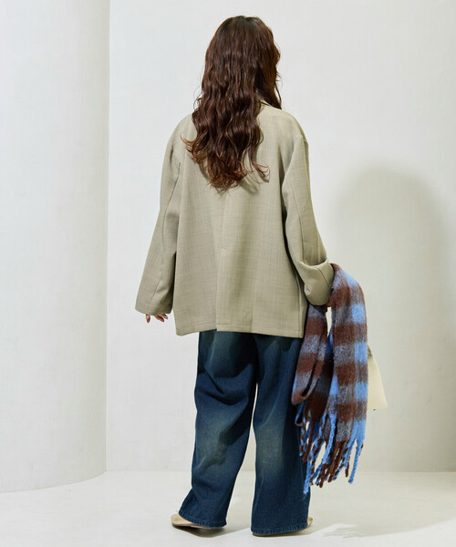 FREAK'S STORE（フリークスストア）の「限定展開　ダブル テーラード ジャケット（テーラードジャケット・レディース・ブラック/ブラウン/ブルーグリーン/グレー・ﾌﾘ-）」の8枚目の写真