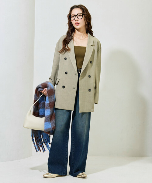 FREAK'S STORE（フリークスストア）の「限定展開　ダブル テーラード ジャケット（テーラードジャケット・レディース・ブラック/ブラウン/ブルーグリーン/グレー・ﾌﾘ-）」の11枚目の写真