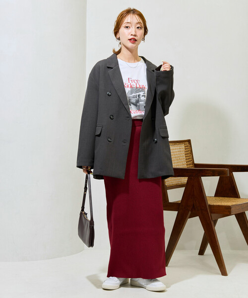 FREAK'S STORE（フリークスストア）の「限定展開　ダブル テーラード ジャケット（テーラードジャケット・レディース・ブラック/ブラウン/ブルーグリーン/グレー・ﾌﾘ-）」の18枚目の写真