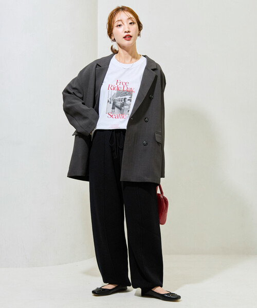 FREAK'S STORE（フリークスストア）の「限定展開　ダブル テーラード ジャケット（テーラードジャケット・レディース・ブラック/ブラウン/ブルーグリーン/グレー・ﾌﾘ-）」の19枚目の写真