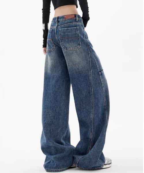 gossip!ロサンゼルス(ゴシップロサンゼルス)の「バレルレッグ ワイドデニムパンツ(デニムパンツ・レディース・ブルー・S/M)」の3枚目の写真