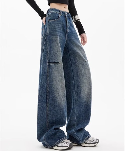 gossip!ロサンゼルス(ゴシップロサンゼルス)の「バレルレッグ ワイドデニムパンツ(デニムパンツ・レディース・ブルー・S/M)」の7枚目の写真