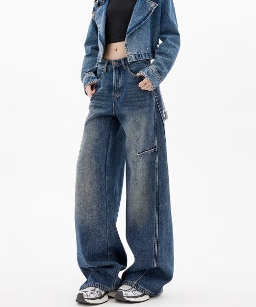 gossip!ロサンゼルス(ゴシップロサンゼルス)の「バレルレッグ ワイドデニムパンツ(デニムパンツ・レディース・ブルー・S/M)」の8枚目の写真