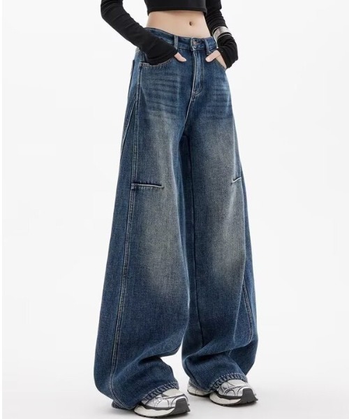 gossip!ロサンゼルス(ゴシップロサンゼルス)の「バレルレッグ ワイドデニムパンツ(デニムパンツ・レディース・ブルー・S/M)」の9枚目の写真