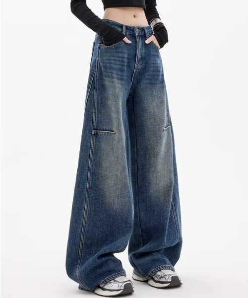gossip!ロサンゼルス(ゴシップロサンゼルス)の「バレルレッグ ワイドデニムパンツ(デニムパンツ・レディース・ブルー・S/M)」の11枚目の写真