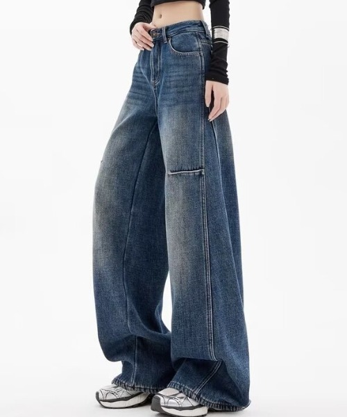 gossip!ロサンゼルス(ゴシップロサンゼルス)の「バレルレッグ ワイドデニムパンツ(デニムパンツ・レディース・ブルー・S/M)」の12枚目の写真